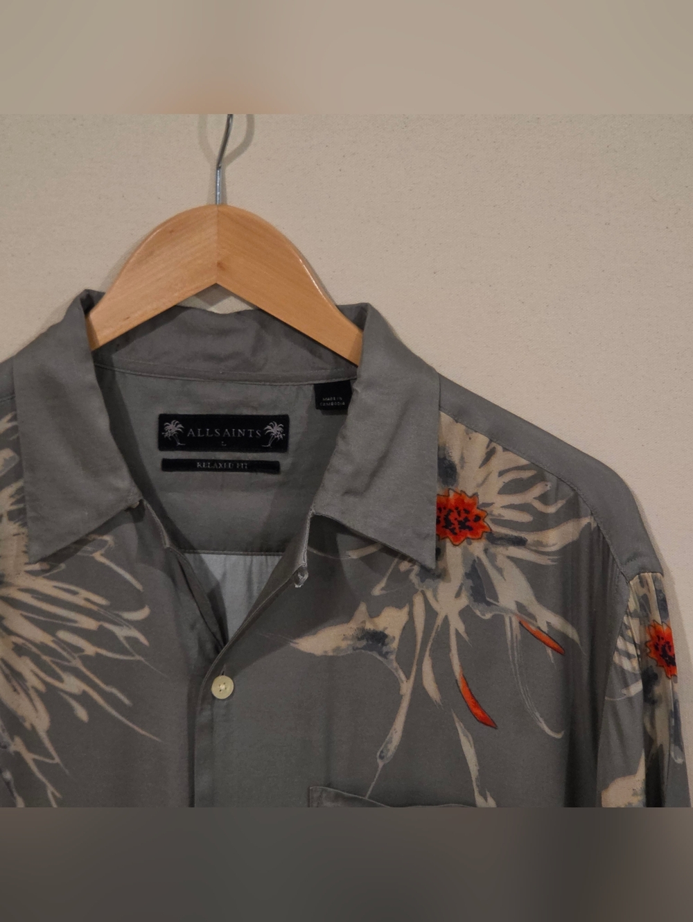 All Saints Viscose Camp Shirt L
